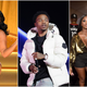 Megan Thee Stallion performs during the 63rd Annual GRAMMY Awards in Los Angeles, California on March 14, 2021; Yung Miami (L) and J.T. of musical group City Girls attend day one of the 2018 BET Awards Radio Remotes on June 22, 2018 in Los Angeles, California; Roddy Ricch performs at the 2019 BET Experience at Staples Center on June 21, 2019 in Los Angeles, California.